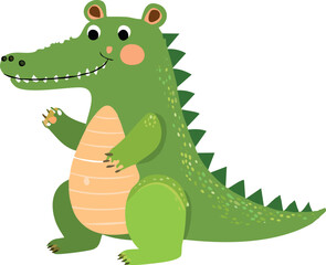 Fototapeta premium cute alligator, crocodile vector illustration for baby and kids. It's perfect for nursery room, cards decor, playrooms.