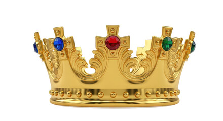 Isolated Golden Crown with Jewels