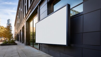 signboard mockup mounted on a stylish building facade perfect for branding advertising or business identity