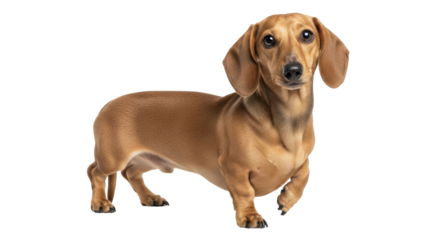 Isolated Brown dachshund dog standing