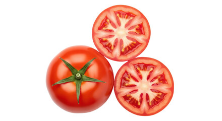 Isolated Tomato and Tomato Slices