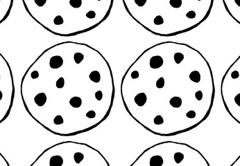seamless cookie pattern - hand-drawn food doodle style
