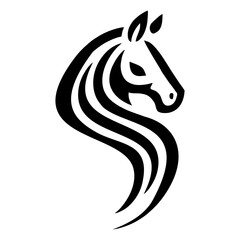 vector horses symbol line head horses tattoo