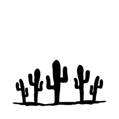 vector silhouette cactus icon