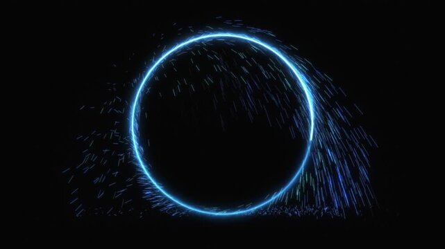 Blue Dimensional Energy Portal Opening and Closing VFX - Overlay Graphic Element