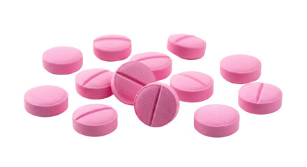Isolated pile of pink pills