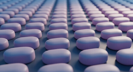 Obraz premium Organized Array Precision Manufacturing of Pill Tablets for Pharmaceutical Industry