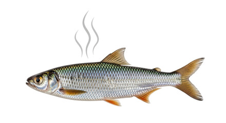 Isolated Fish Cooking Smoke, Simple Food