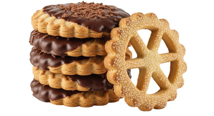 Isolated Assorted Cookies Chocolate and Plain