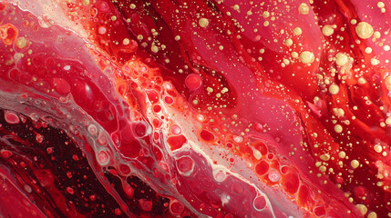 Close-up of a vibrant red aura radiating strength and passion