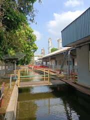 water capacity monitoring pool in gas and oil industrial areas