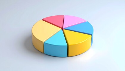 Obraz premium Colorful 3D pie chart on a light background