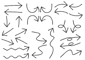 いろいろな手書き風矢印・黒