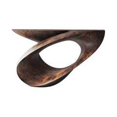 a wooden table modern sleek design isolated on transparent background