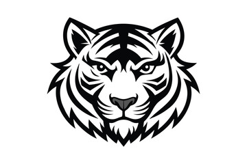 Fototapeta premium Stylized black and white tiger face graphic animal