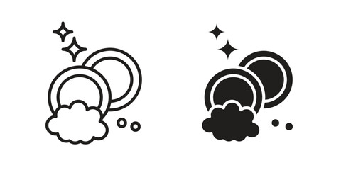 Washing dishes icon vector design. set web icons