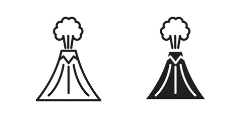 Volcano icon vector design. set web icons