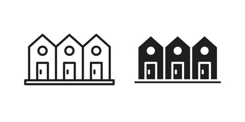 Terraced Houses icon vector design. set web icons