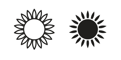 Sunflower icon vector design. set web icons