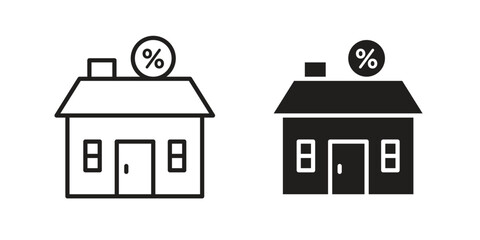 Mortgage rate icon vector design. set web icons
