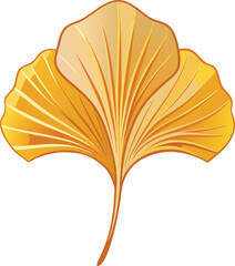 Gingko Leaf Beauty A Golden Hued Vector Illustration of Nature's Autumn Icon  