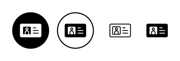 License icon logo design. ID card icon. driver license, staff identification card