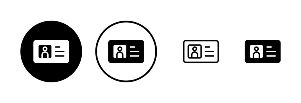 License icon logo design. ID card icon. driver license, staff identification card