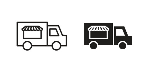 Food truck icon vector design. set web icons