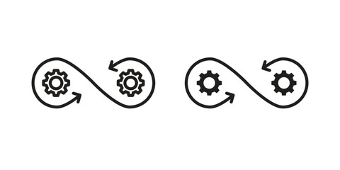 Devops icon vector design. set web icons