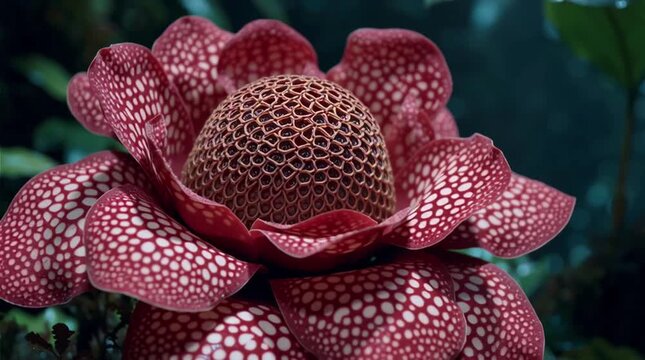 Rafflesia Flower Blooming in Tropical Jungle