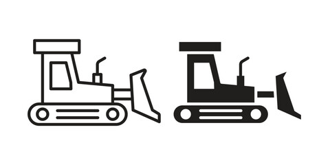 Bulldozer icon vector design. set web icons