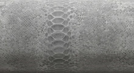 Close-up texture of gray snakeskin pattern, showing intricate scales and subtle shading.