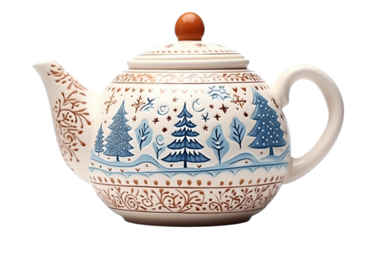 Holiday teaware with inviting knit design
