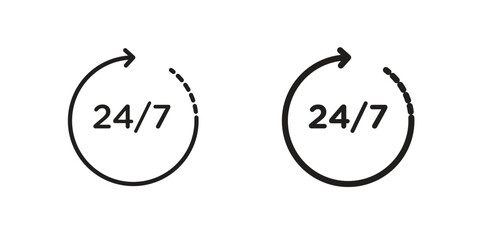 24 7 icon vector design. set web icons