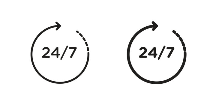 24 7 icon vector design. set web icons