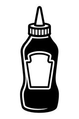 Obraz premium Tomato Ketchup Bottle Vector – Iconic Condiment Packaging with Tomato Label for Cooking, Fast Food, and Culinary Design 