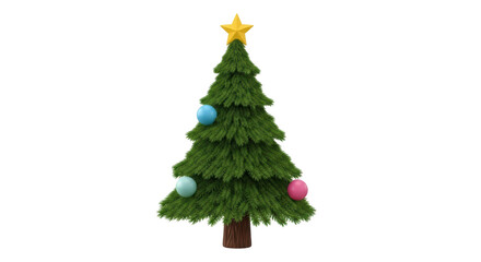 Isolated Christmas Tree with Ornaments