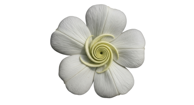 Isolated White Flower with Spiral Center