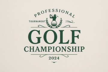 MASTERS championship golf tournament logo with prestigious sporting elegance