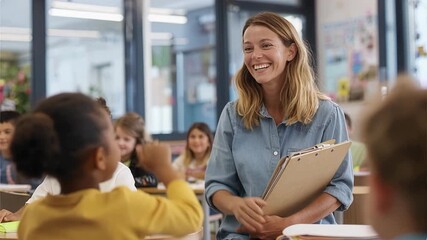 Teacher celebrating student success with enthusiastic high-five