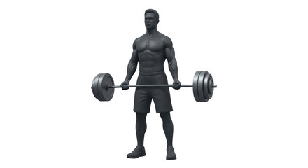 Isolated Man Lifting Barbell