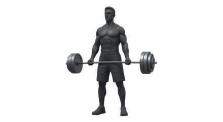 Isolated Man Lifting Barbell
