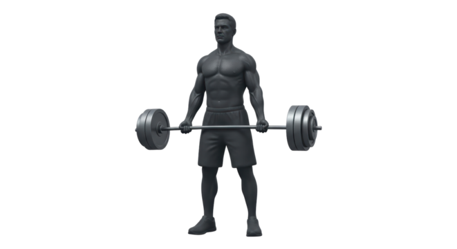 Isolated Man Lifting Barbell