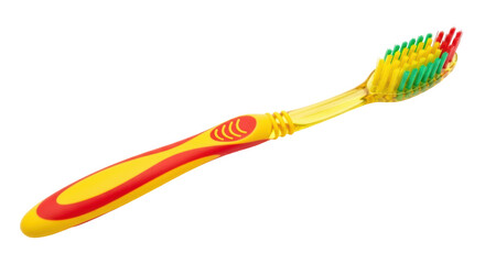 Isolated yellow toothbrush