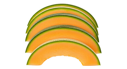 Isolated Cantaloupe Slices