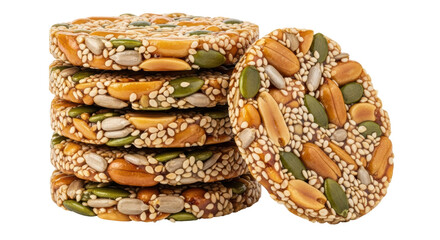 Isolated Stack of Sesame Seed Candy