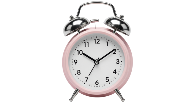 Isolated Pink Alarm Clock
