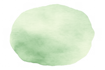Light green watercolor circle painting creating a vibrant and soft texture, isolated on a transparent background for versatile use