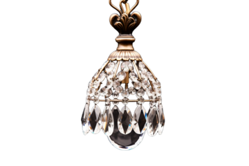 Hanging chandelier with sparkling crystal accents