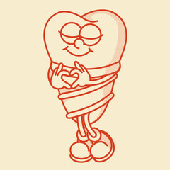 Playful tooth implant character - cute 70s-80s vector art for dental surgery marketing and education